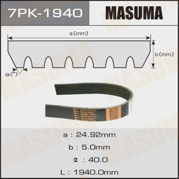 Ремень поликлиновый MASUMA 7PK-1940