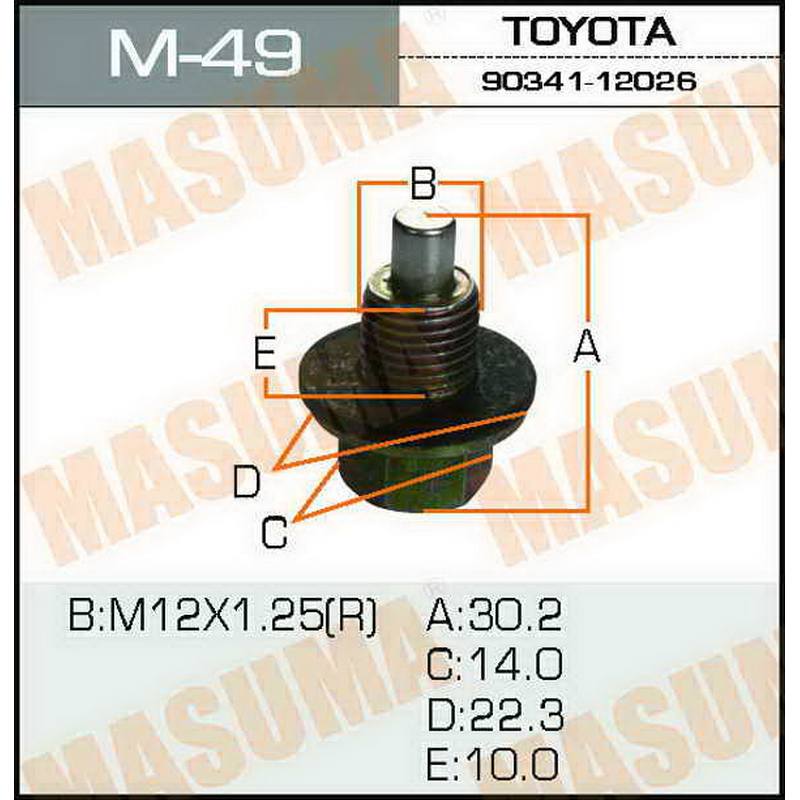 Болт маслосливной MASUMA M-49 12x1.25mm