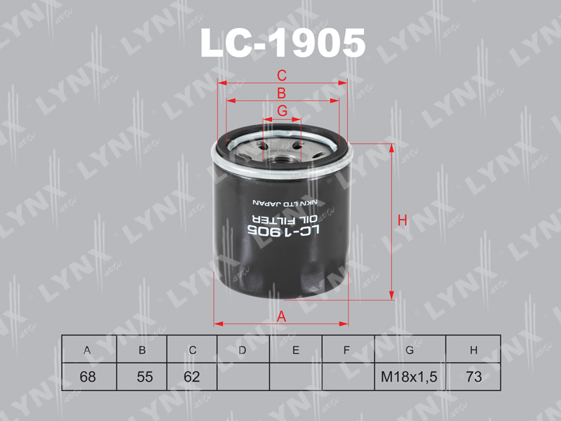 Фильтр очистки масла LYNX LC-1905 / W 6021