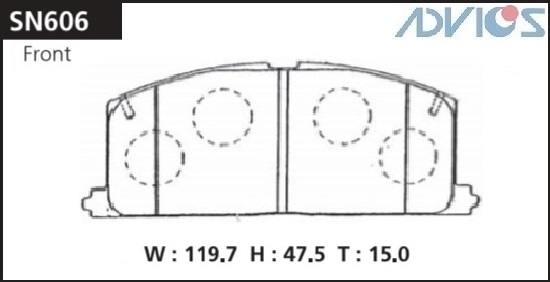 Колодки тормозные дисковые ADVICS SN606