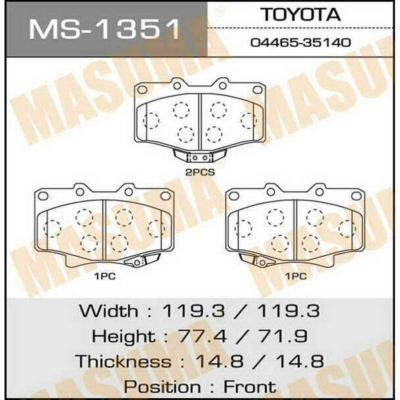 Колодки тормозные дисковые MASUMA MS-1351