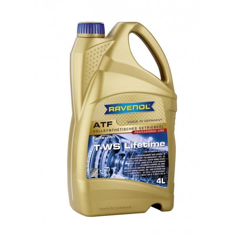 Масло трансмиссионное синтетическое Ravenol ATF T-WS Lifetime, 4л