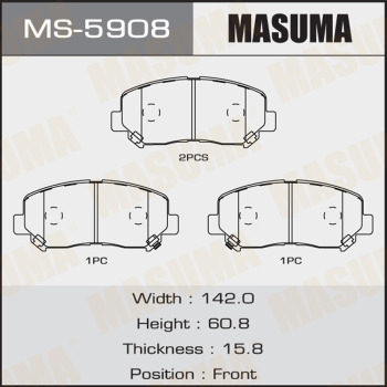 Колодки тормозные дисковые MASUMA MS-5908