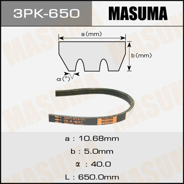 Ремень поликлиновый MASUMA 3PK-650