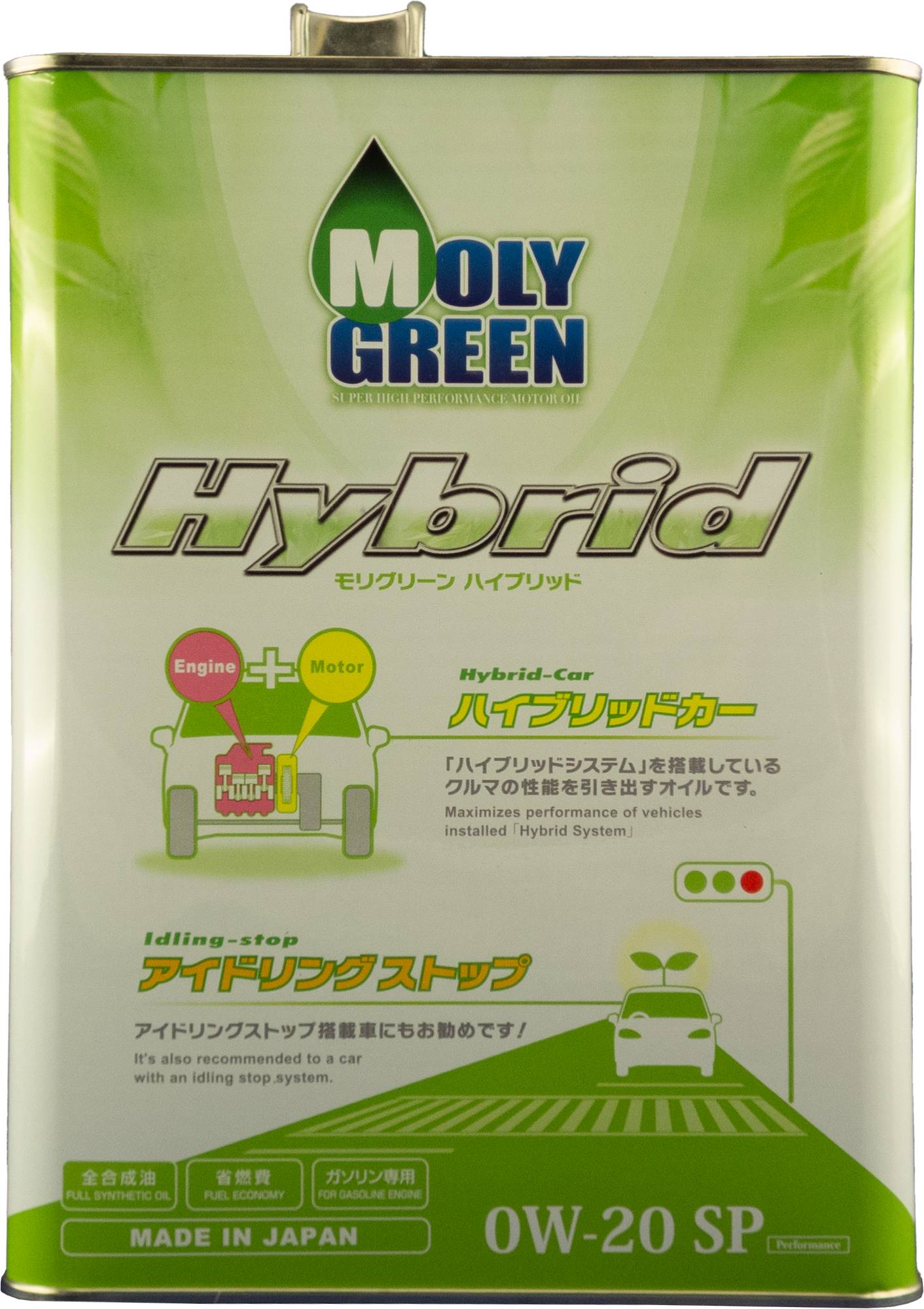 Масло моторное MOLYGREEN HYBRID SAE 0w20 4л