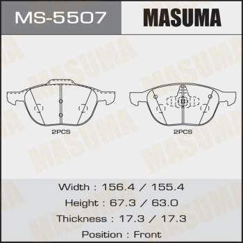 Колодки тормозные дисковые MASUMA MS-5507
