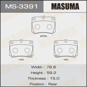Колодки тормозные дисковые MASUMA MS-3391