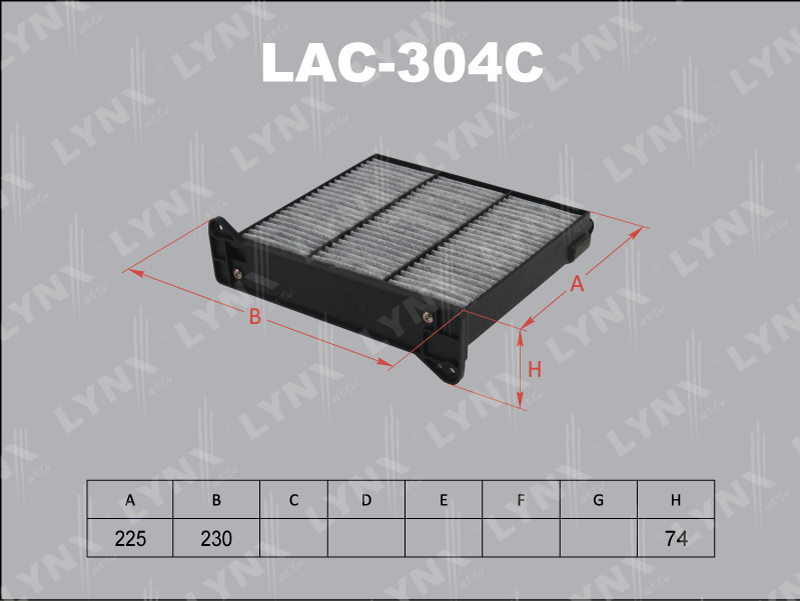 Фильтр салонный LYNX LAC-304C / CUK 2231 / MC-2007CL