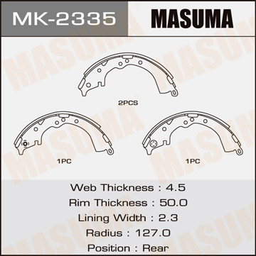 Колодки барабанные Masuma MK-2335