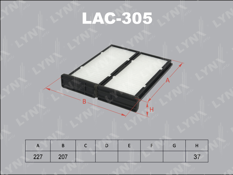 Фильтр салонный LYNX LAC-305 / CU 23 000-2