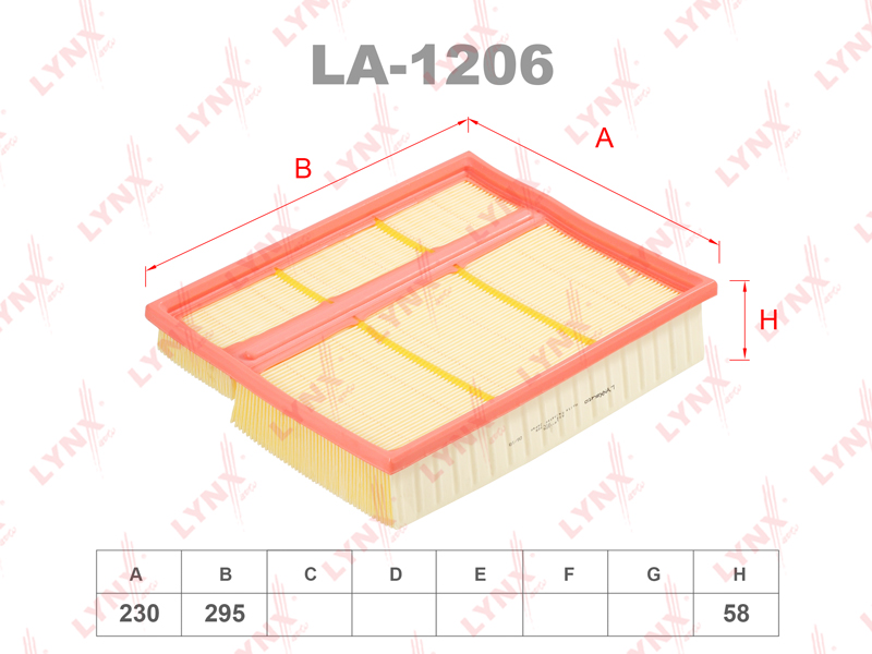 Фильтр воздушный LYNX LA-1206 / C 30 195/2