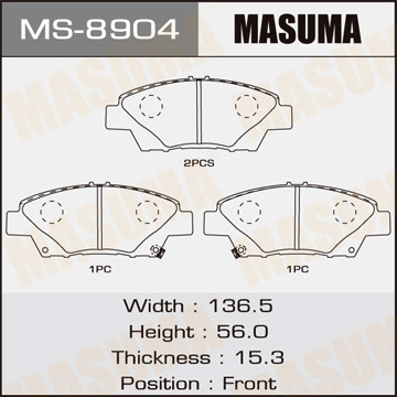 Колодки тормозные дисковые MASUMA MS-8904