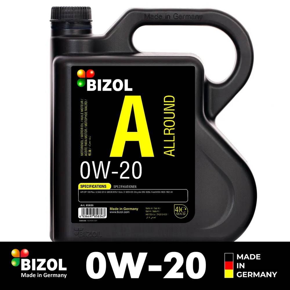 Моторное масло BIZOL Allround 0W-20 Синтетическое 4 л