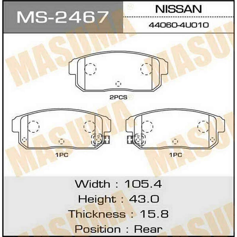 Колодки тормозные дисковые MASUMA MS-2467