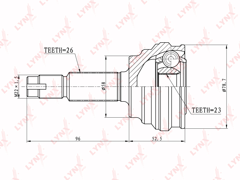Шрус наружний перед прав/лев LYNX CO-7515