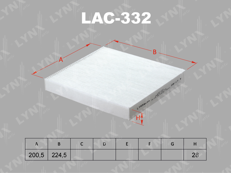 Фильтр салонный LYNX LAC-332 / CU 23 019