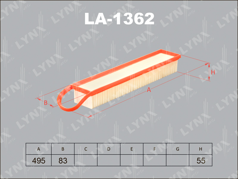 Фильтр воздушный LYNX LA-1362 / C 5082/2