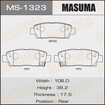 Колодки тормозные дисковые MASUMA MS-1323