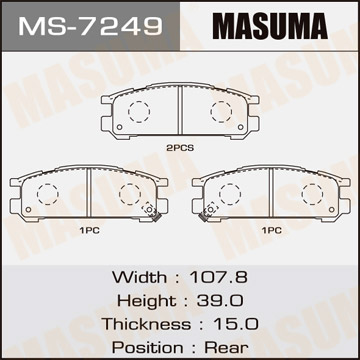 Колодки тормозные дисковые MASUMA MS-7249