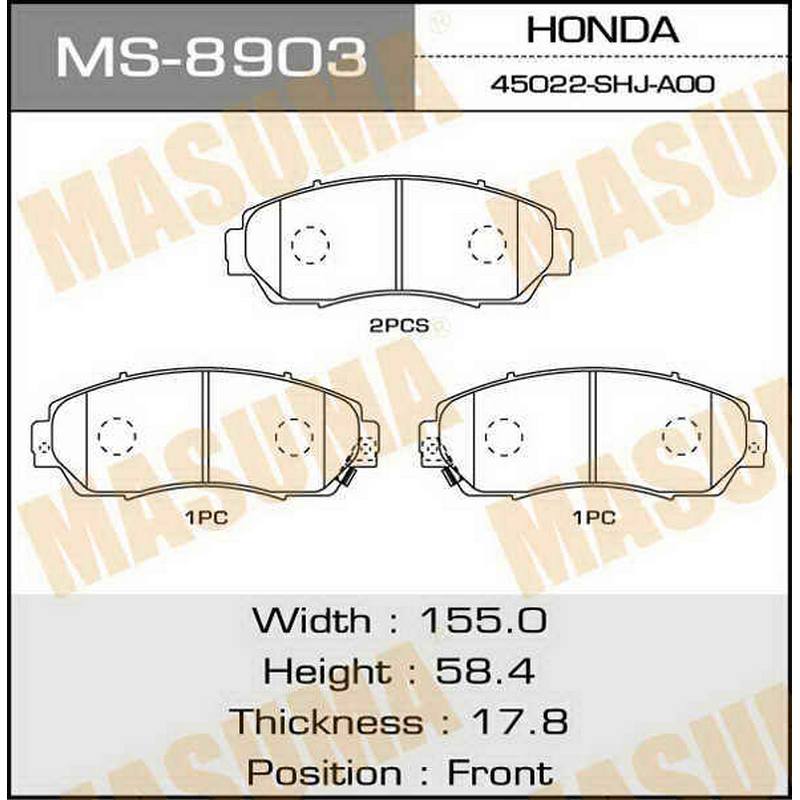 Колодки тормозные дисковые MASUMA MS-8903