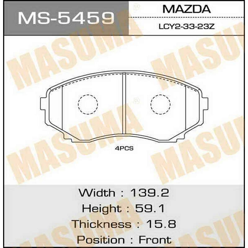 Колодки тормозные дисковые MASUMA MS-5459