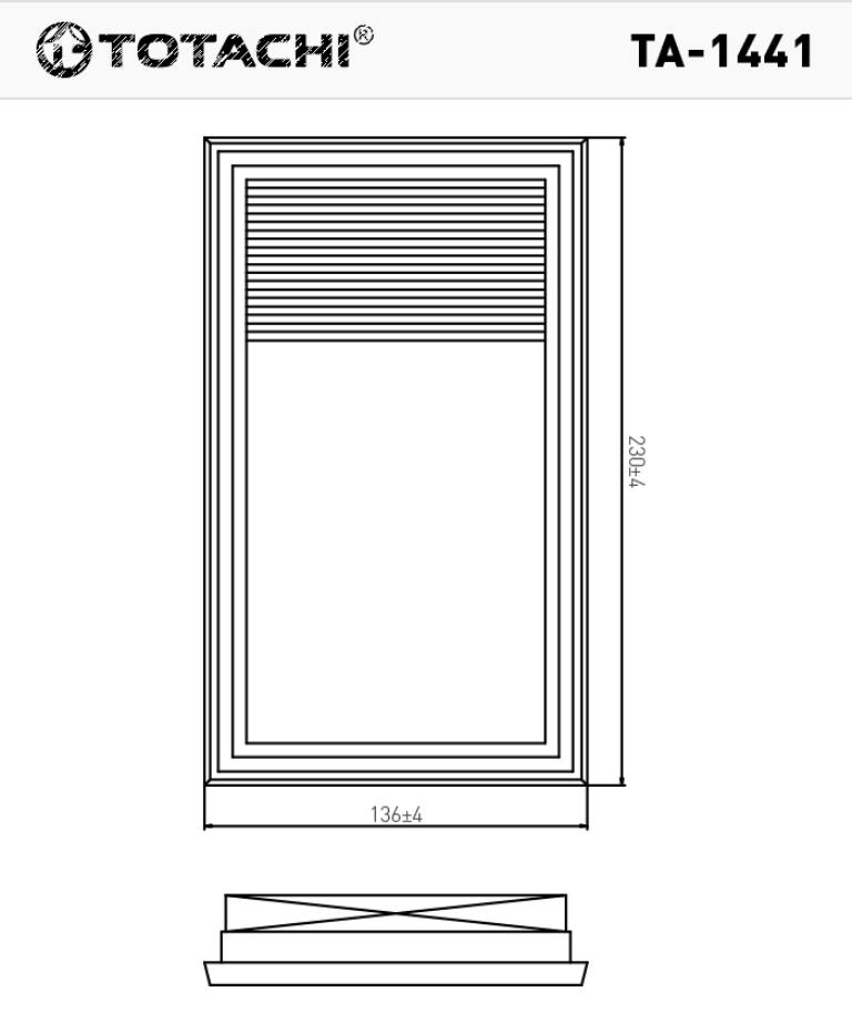 Фильтр воздушный TOTACHI TA-1441 A-2011 NISSAN 16546-ED000