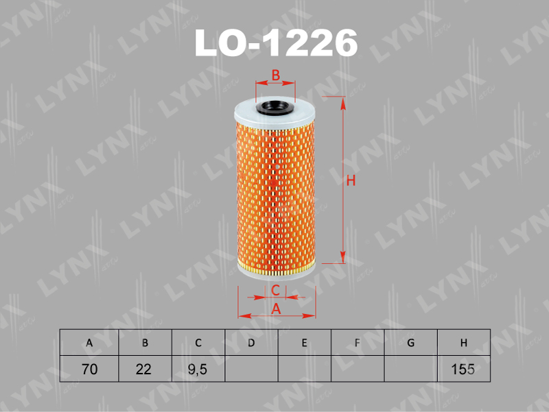 Фильтр очистки масла LYNX LO-1226 / HU829/1x