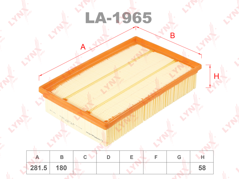 Фильтр воздушный LYNX LA-1965 / C 28 145 MFA-N207