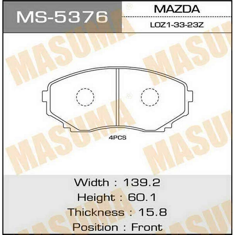 Колодки тормозные дисковые MASUMA MS-5376