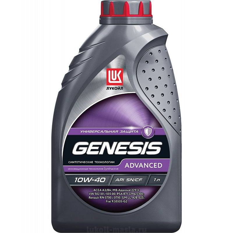 Лукойл Genesis Advanced 10W40 SM/CF п/синтетика 1л.
