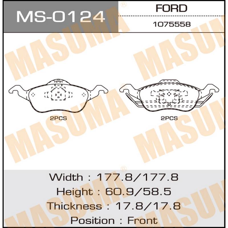 Колодки тормозные дисковые MASUMA MS-0124