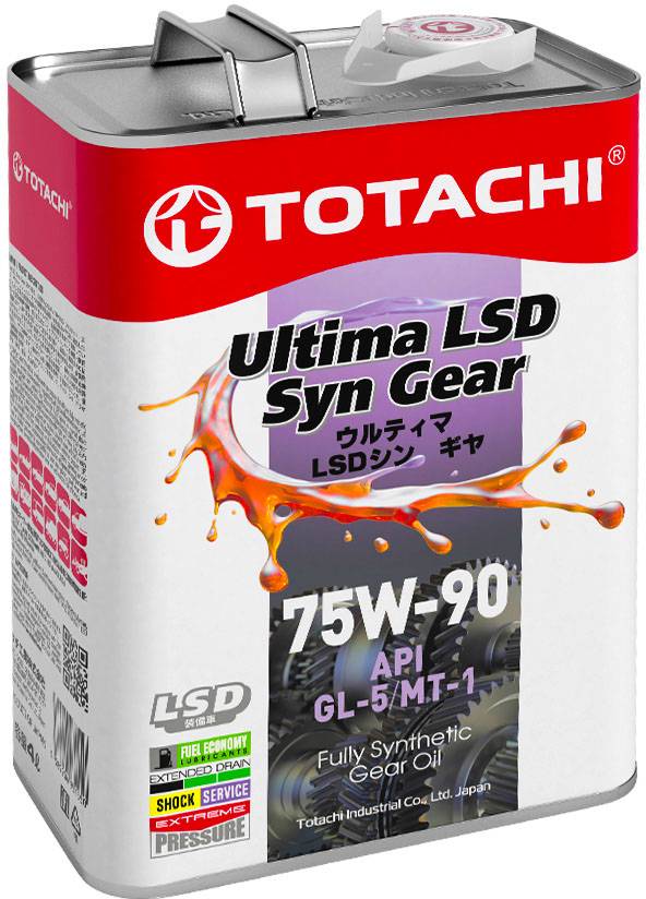 Масло трансмиссионное синтетическое Totachi Ultima LSD Syn-Gear 75W-90 4л.