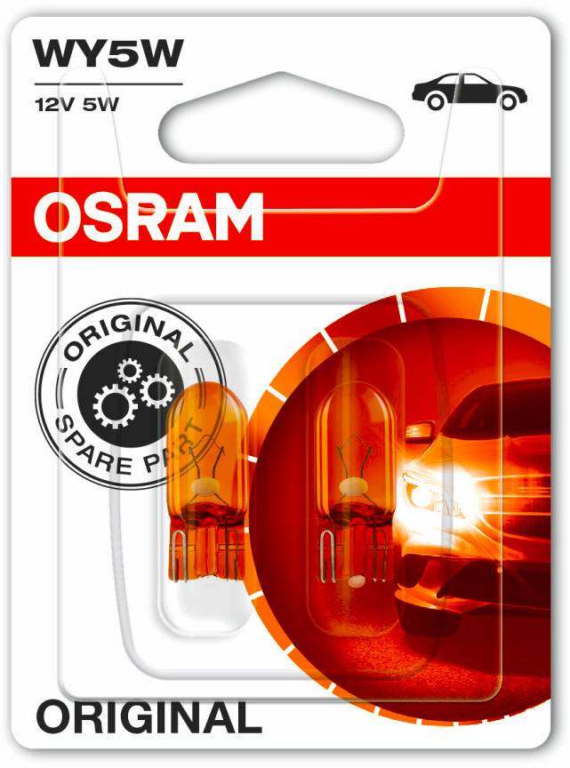 Автолампа OSRAM 2827NA WY5W (T10) желтая