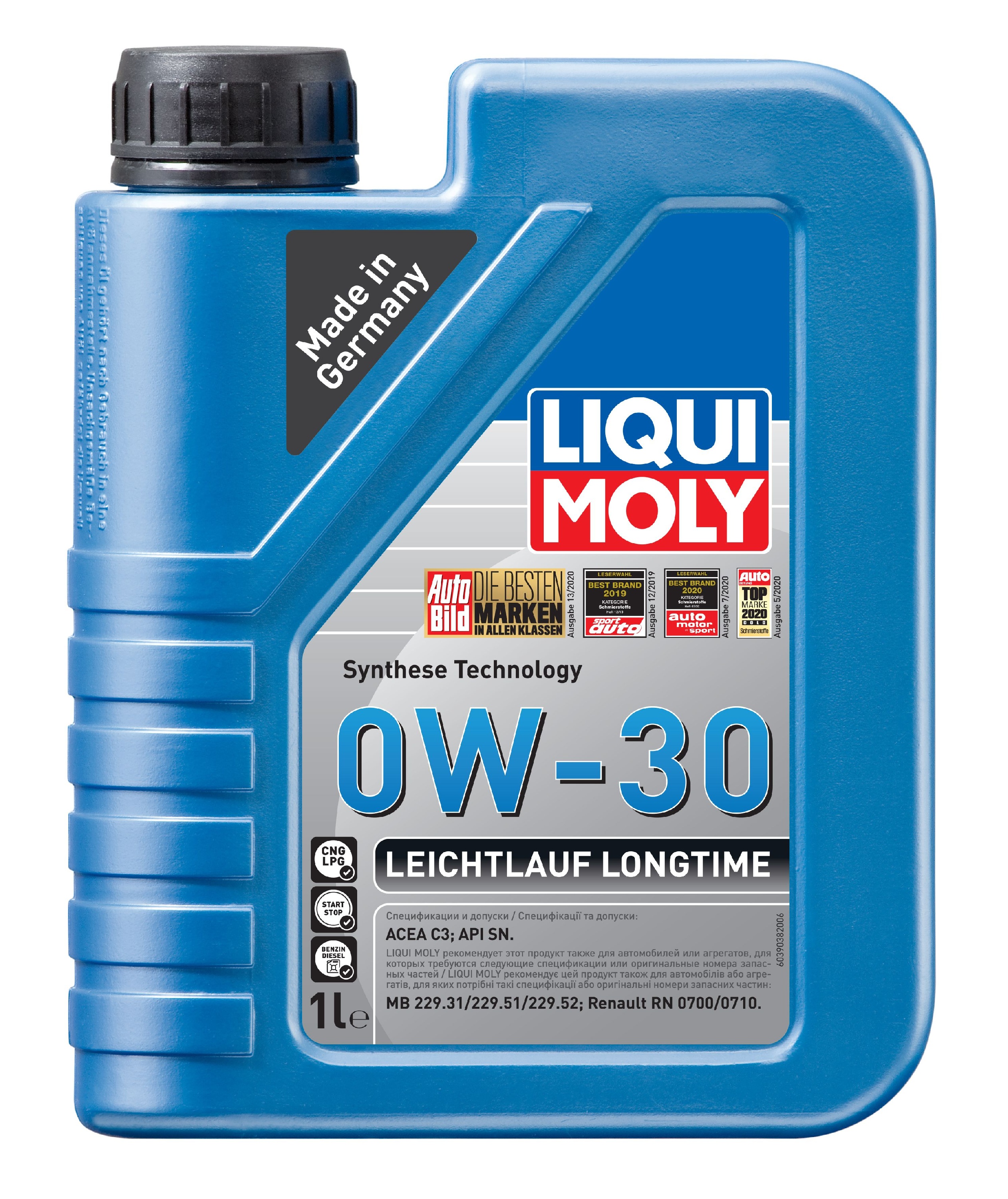 Масло моторное 39038 Liqui Moly Leichtlauf Longtime 0W-30 C3 1л