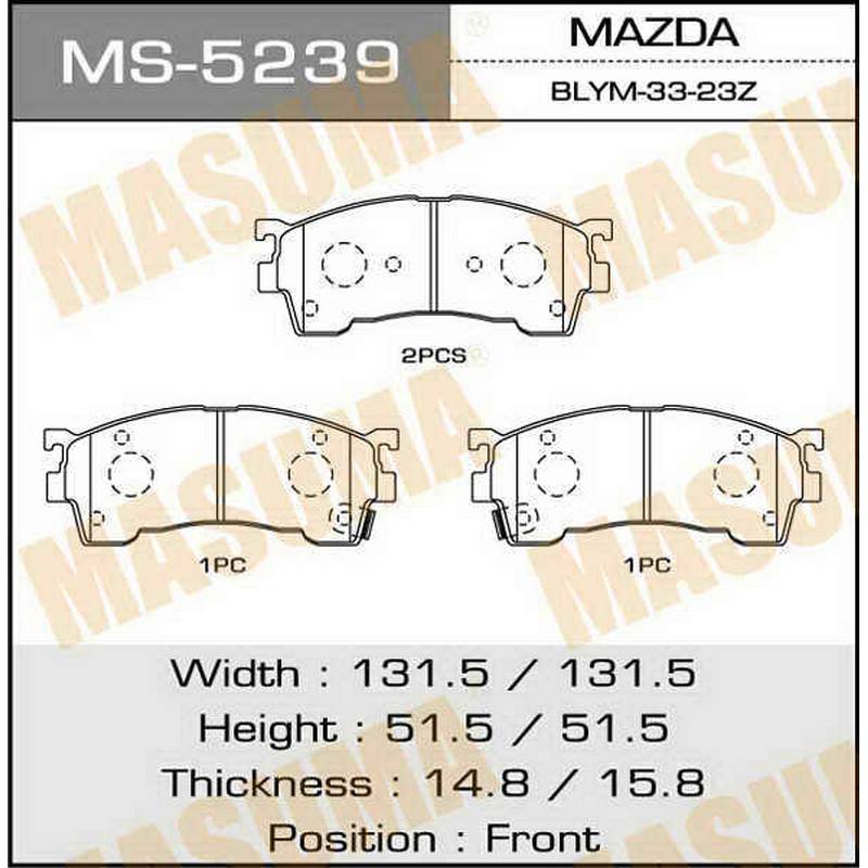 Колодки тормозные дисковые MASUMA MS-5239