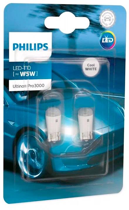 Набор автоламп LED PHILIPS 11961U30CWB2 W5W
