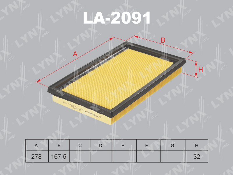 Фильтр воздушный LYNX LA-2091 / C 29 020