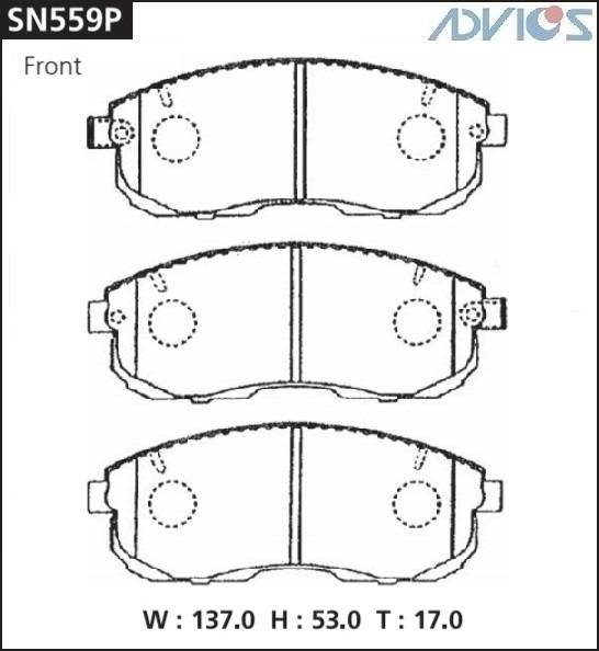 Колодки тормозные дисковые ADVICS SN559P