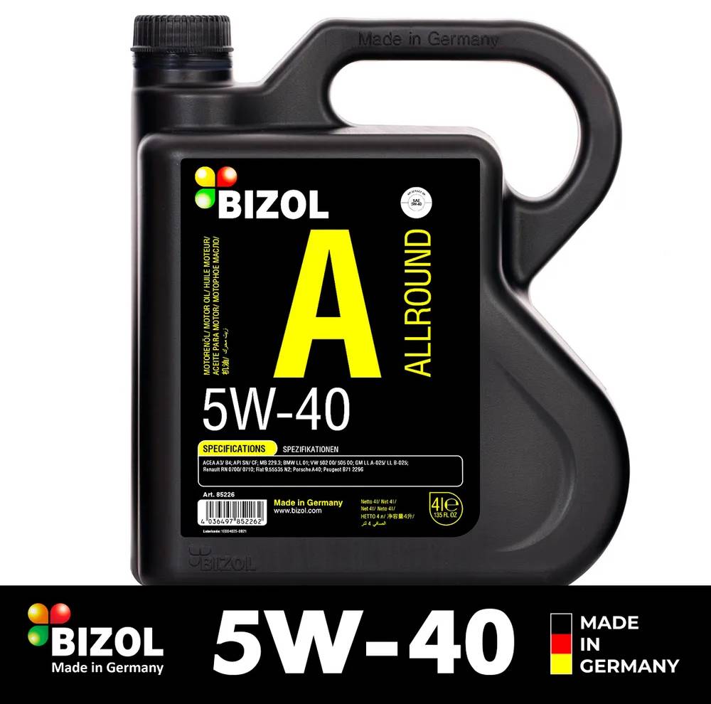 Моторное масло синтетическое BIZOL Allround 5W-40 4л