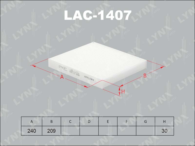 Фильтр салонный LYNX LAC-1407 / CU 2559