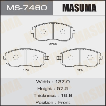 Колодки тормозные дисковые MASUMA MS-7460