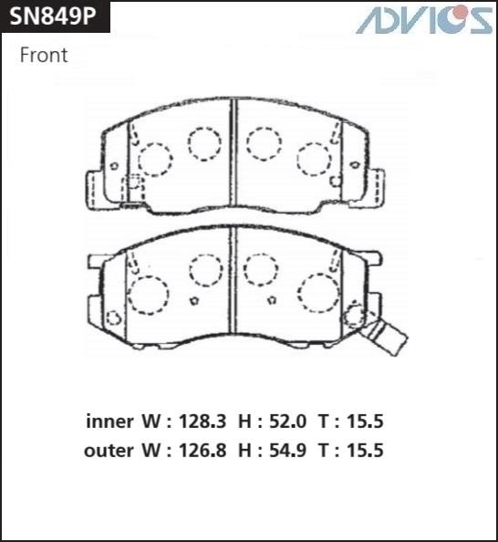 Колодки тормозные дисковые ADVICS SN849