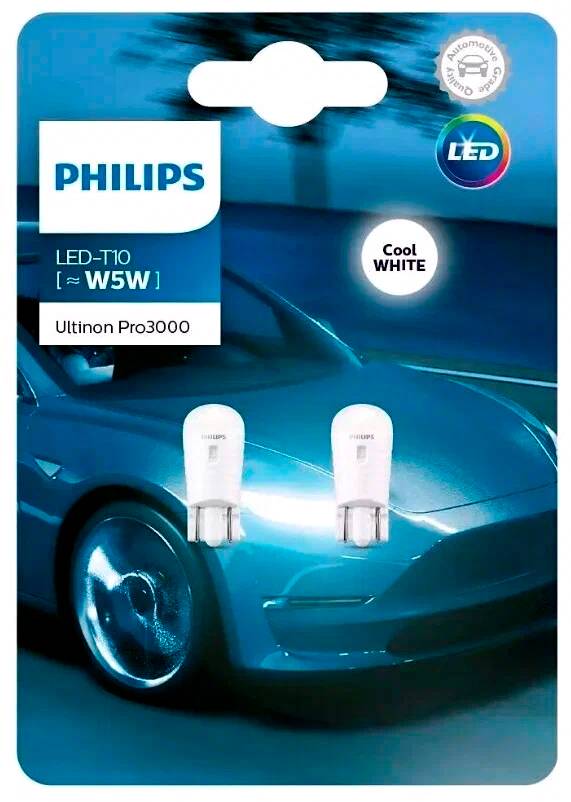 Набор автоламп LED PHILIPS 11961U30CWB2 W5W