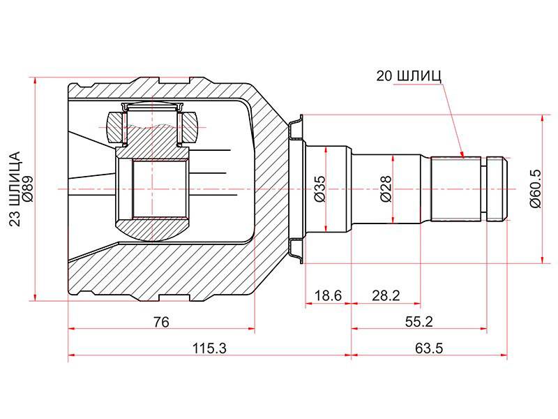 Шрус внутренний SAT TO-510