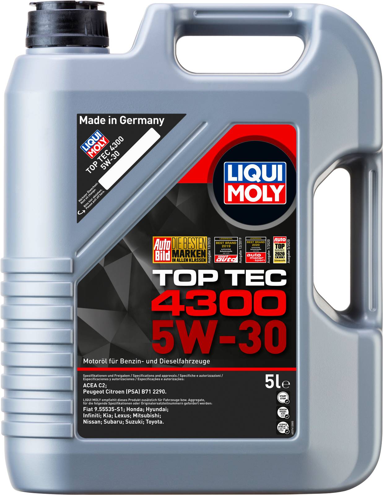 НС-синтетическое моторное масло Liqui Moly Top Tec 4300 5W-30 5л