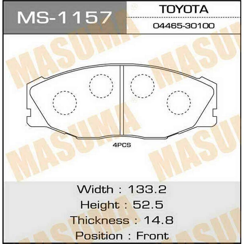 Колодки тормозные дисковые MASUMA MS-1157