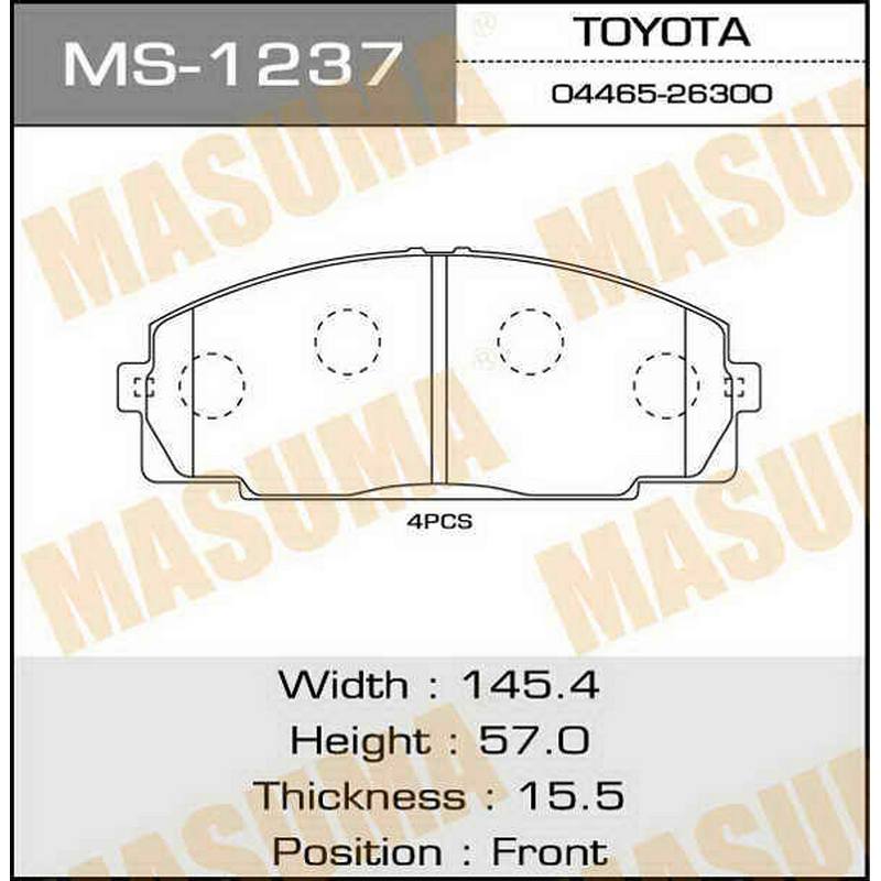 Колодки тормозные дисковые MASUMA MS-1237
