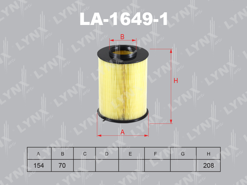 Фильтр воздушный LYNX LA-1649-1 / C 16 134/1