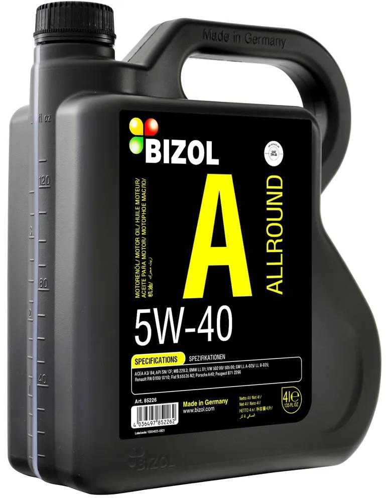 Моторное масло синтетическое BIZOL Allround 5W-40 4л