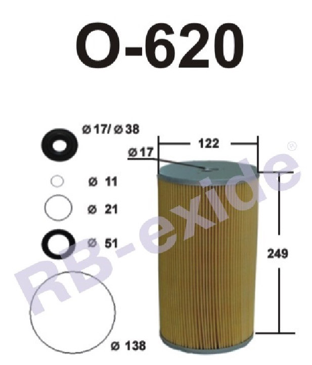 Фильтр очистки масла RB-exide O-620